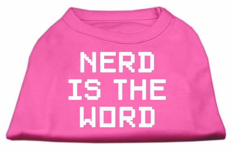 Nerd is the Word Screen Print Shirt Bright Pink M